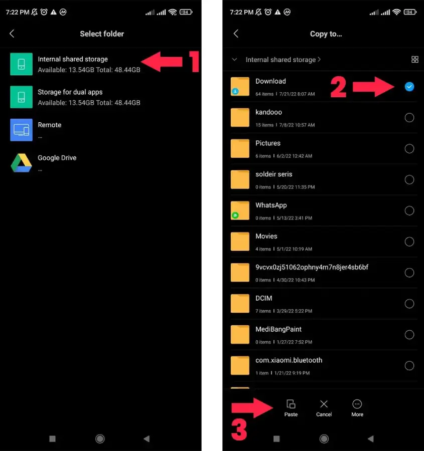 فایل Desired را در یکی از پوشه های موبایل خود قرار دهید.