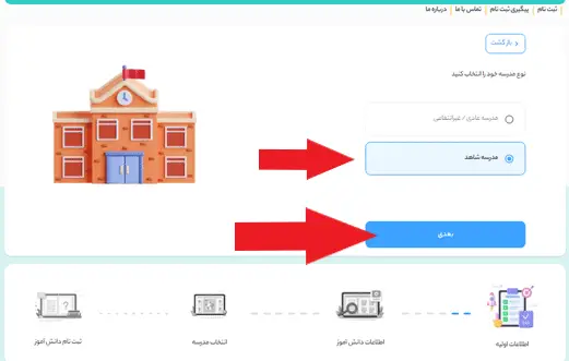 ثبت نام مدارس شاهد