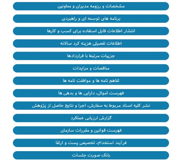 اطلاعات سامانه شفافیت